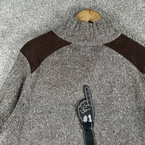 Eddie Bauer Sweater Men L Tight Knit Earth Tone Commando Wool Blend Pullover - Picture 3 of 16